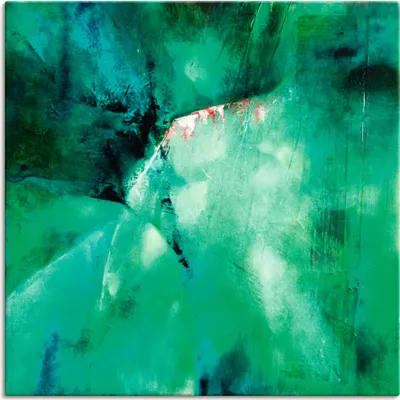 Produktbild von ARTland Leinwandbild Abstrakte Komposition grün, rot Größe: 40x40 cm