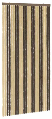 Image de Rideau anti-insectes vidaXL en chenille, marron foncé et beige