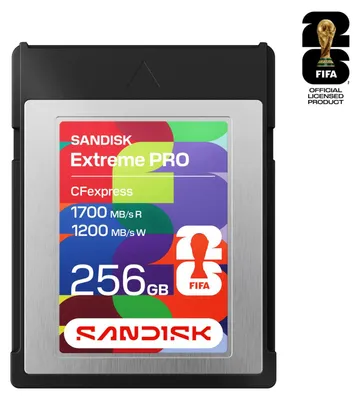 Produktbild von SanDisk SDCFE-256G-GF4NN, 256 GB, CFexpress Type B, 1700 MB/s, 1200 MB/s, Tropfsicher, Schwarz, Silber