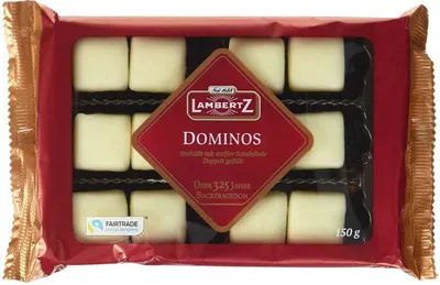 Produktbild von Lambertz Dominos Aachener mit Überzug aus weißer Schokolade 150g