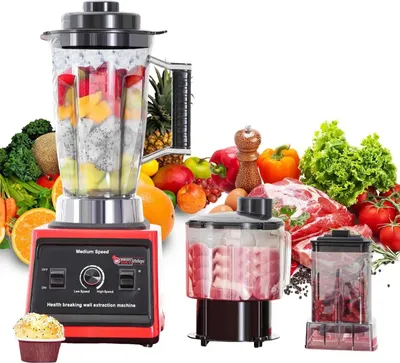 Obrázok produktu pre Elektrický mixér – 3-v-1: mixér a odšťavovač – 9500 W – kuchynský robot – nádoby 0,5/1,5/3 l na smoothie, ľad, orechy