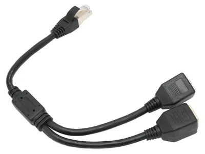 Zdjęcie produktu dla Przedłużacz kabla Ethernet RJ45 z 1 do 2 portów – doskonała jakość połączenia, dobra transmisja sygnału, adapter do gniazda Ethernet