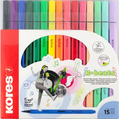 Immagine prodotto di Kores® 29215 Kores® K Beats Filzstifte farbsortiert, 15 St.
