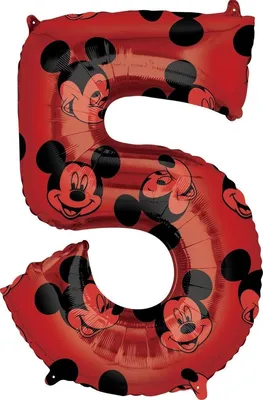 Zdjęcie produktu dla Balon Myszka Miki różne numery do wyboru Disney dekoracja imprezowa czerwony 66 cm -
