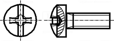 Obrázek produktu pro 100 šroubů, M4x5, 0,7 mm, PH2, 1219901. Šroub s hlavou: kulová hlava, rovná