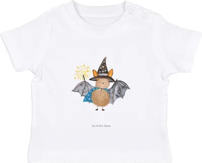 Produktbild von Mr. & Mrs. Panda Babyshirt Fledermaus Zauberer 12. - 18. Monat - Weiß - Geschenk, Baumwolle Baby Shirt, , T-Shirt, Fledermäuse, Magier, Frauen, Lustige Sprüche