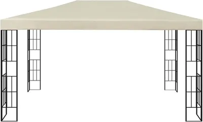 Productafbeelding van Paviljoen met LED-lichtketting, 3x4 meter, crèmekleurig. Tuinpaviljoen, paviljoen, tuinpaviljoen, gazebo, paviljoen voor camping, campingpaviljoen