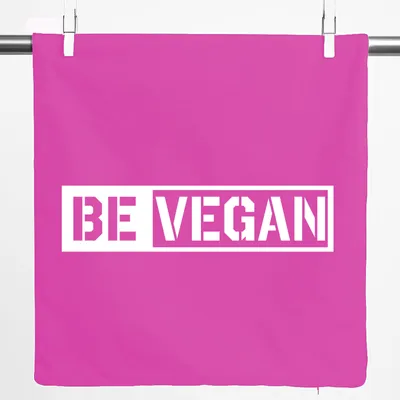 Produktbild von Huuraa Kissenbezug Be Vegan Modern 40x40cm Fuchsia Baumwolle Dekokissenbezug Geschenkidee