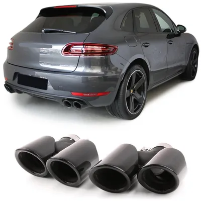 Immagine prodotto di Scarico sportivo nero per Porsche Macan 95B, modelli dal 2014 al 2017, a doppio tubo