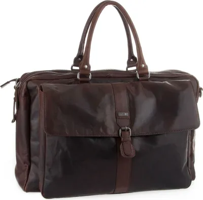 Produktbild von SPIKES & SPARROW Leder Umhängetasche Aktentasche Bronco Business Travelbag Dark Brown braun