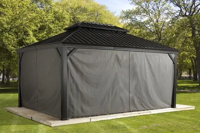 Productafbeelding van Sojag gordijnset, geschikt voor Mykonos/Messina, afmetingen 12x16, donkergrijs, polyester