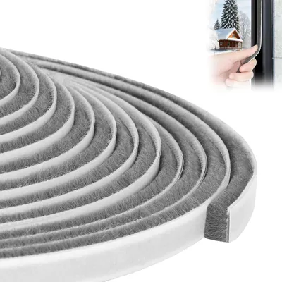 Imagen del producto de Cinta de sellado autoadhesiva, 6 metros de largo, 9 mm de ancho y 5 mm de grosor, de color gris, para puertas y ventanas
