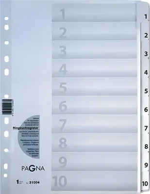 Image de PAGNA Intercalaire en carton Chiffres 1 - 10, DIN A4, 10 pièces