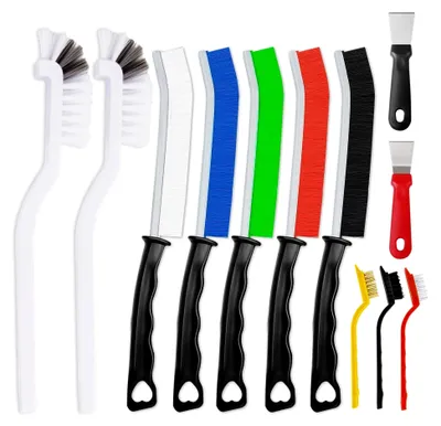 Produktbild von Fugenreinigungsbürste mit Harten Borsten, 12PCS Multifunktionale Spaltreinigungsbürste Set, Reinigungsbürste Schmal, Eckenreinigungsbürste für den Hausgebrauch, Küche, Bad, Toilette, Fensterschiene