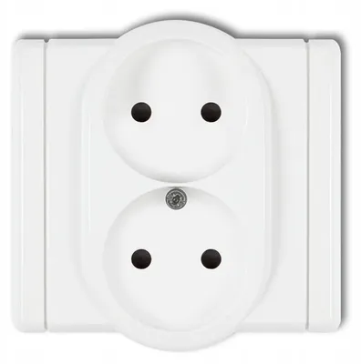 Obrázok produktu pre Karlik Flexi, dvojitá zásuvka do steny, biela, model FGP-2p