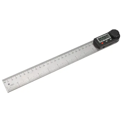 Obrázok produktu pre úhlomer 2 v 1 s elektronickým digitálnym displejom, 0-360°, pravítko na opracovanie dreva, multifunkčný uhlomer (300 mm)