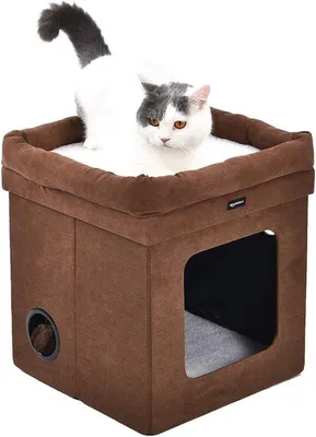 Produktbild von Famanu Katzenhaus Faltbar - Braun, 38 x 38 x 43 cm