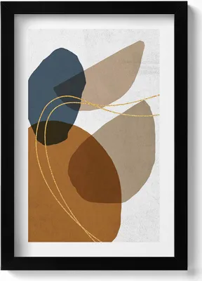 Produktbild von Abstrakte Boho-Komposition– Wandbild mit Rahmen – Gerahmtes Bild  – Wanddekoration – 20x30 cm – Schwarz