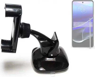 Produktbild von K-S-Trade kompakte Handy-Halterung Windschutzscheibe kompatibel mit Motorola Moto G Stylus 5G (2024) Armaturenbrett schwarz Autohalterung KFZ Halter