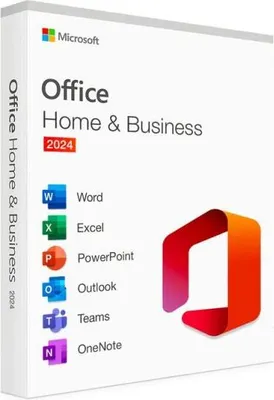 Zdjęcie produktu dla Microsoft Office Home & Business 2024, Pakiet biurowy, Pełny, 1 x licencja, Kod w pudełku, Windows 10, Windows 11, 4096 MB