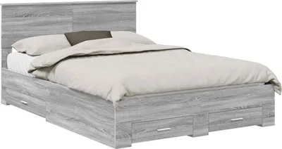 Produktbild von Bettrahmen Graues Sonoma 140 x 190 cm Holzwerkstoff