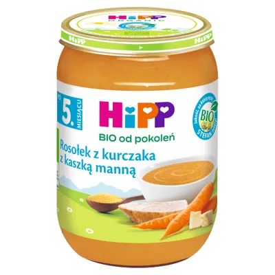Produktbild von HippHühnerbrühe mit Grieß nach 5 Monaten 190 G