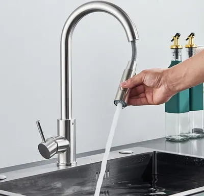 Produktbild von Küchenarmatur Ausziehbar Brause Wasserhahn Küche Spültischarmatur Mischbatterie