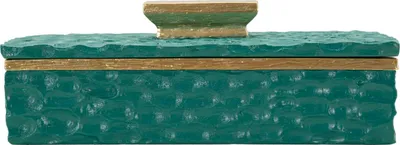 Zdjęcie produktu dla o Ferretti Pudełko do przechowywania Grent zielono-złote 18,8x6,4x10,8 cm