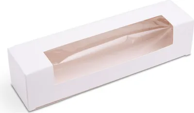 Obrázek produktu pro Papírová krabička na makronky 20x4,5x4,5 cm 100 kusů.