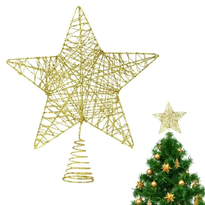 Image de Ornement en forme d'étoile pour sapin de Noël - Décoration pour arbres de Noël - Or