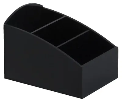 Theebeutel-Organizer, Acryl, 3 Fächer, Schwarz, 12x8x9 cm