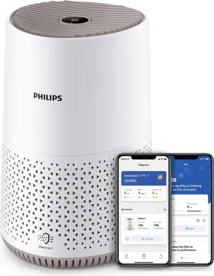 Produktbild von Philips Luftreiniger 600 Serie, Ultraleise und energieeffizient Für Allergiker, HEPA-Filter entfernt 99,97% der Schadstoffe, Für Räume bis zu 44m, App-gesteuert, Weiß (AC0650/10)