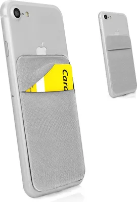 Produktbild von Handy Kartenhalter RFID Blocking Kartenfach Smartphone Etui Silber selbstklebend