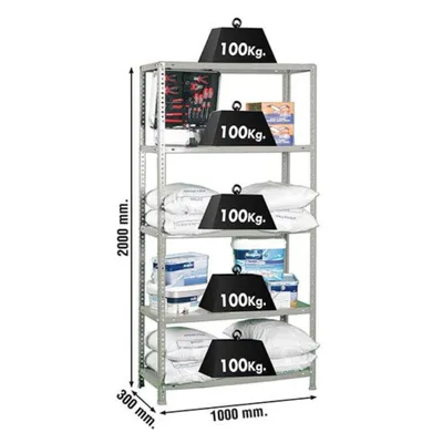 Produktbild von Metallregal COMFORT PLUS 5/300 CINZA
