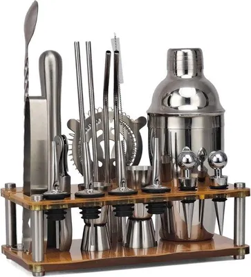 Produktbild von Famanu Cocktailshaker Set für Zuhause - Professioneller Edelstahl-Shaker für Cocktails und Mixgetränke