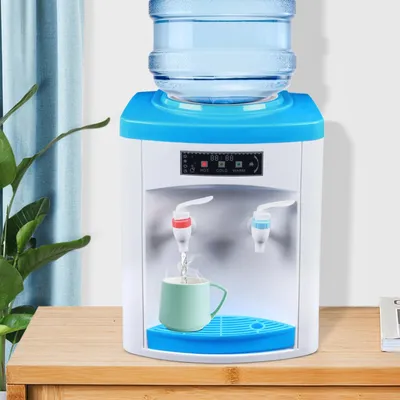 Obrázek produktu pro Elektrický dávkovač vody - Stolní přístroj, plnitelný shora - Horká a studená voda - Pro domácnosti a kanceláře - 110/220V - Bílá/modrá