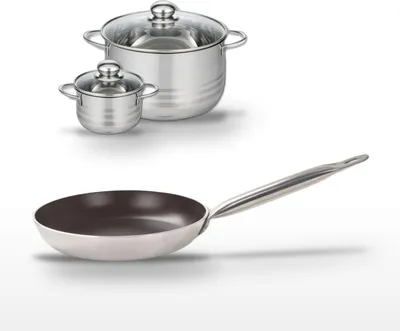 Image de Lot Poêle 32 cm et 2 Faitouts Elo Bistro Line