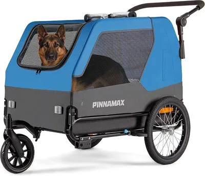 Produktbild von Hundeanhänger für Fahrräder – 2-in-1 Haustierbuggy, belastbar bis zu 45 kg – Fahrradanhänger für Hunde mit universeller Fahrradkupplung, rutschfestem Boden und integrierter Leine