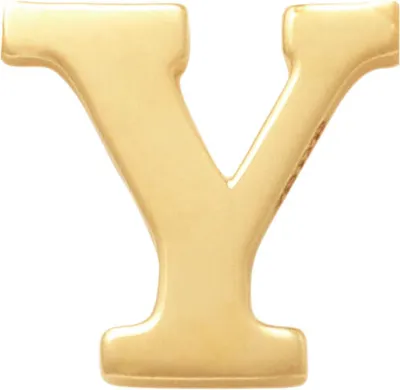Produktbild von Neu Bling 9NBG-902Y Gold Letter Earring Y - 1/2 Paar - 14 Karat - 3.6x3.6mm - Ohrring - Geschenk für sie - Gold