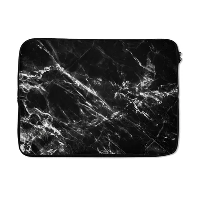 Produktbild von MuchoWow® Laptop Hülle 13 Zoll Schwarz - Weiß - Marmor - Luxus Laptoptasche - Laptophülle - Sleeve - Rundumschutz