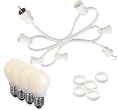 Produktbild von Illu-/Partylichterkette 5m - Außenlichterkette weiß - Germany - 10 opale LED Tropfenlampen