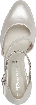 Produktbild von Tamaris Damen Pumps Riemchenpumps Strassbesatz Stiletto 1-22425-44, Größe:39 EU, Farbe:Weiß