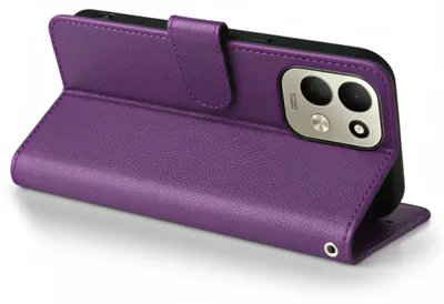 Immagine prodotto di Custodia portafoglio per Xiaomi Redmi 17, con protezione RFID, laccetto da polso e supporto, colore viola