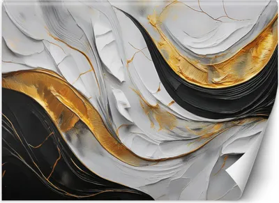 Produktbild von Vlies fototapete Wellen Abstraktion Glamour 300x210 cm Feeby Gold inkl. Kleber einfache Montage