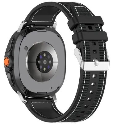 Obrázek produktu pro Pro Samsung Galaxy Watch 8 / 8 Classic xDfind Hybridní nylonový pletený silikonový řemínek Black
