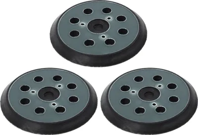 Produktbild von 3x Trade-Shop Schleifteller / Stützteller / Haftteller Klett 125mm 8 Löcher kompatibel mit Makita DW421/K DW423/K DW426/K D26453/K D26451 Hitachi SV13YA SV13YB