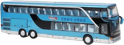 Produktbild von Elektrische Mini Bus Spielzeug 1:50 Skala mit Licht und Musik - Spielzeugauto für Kinder ab 6 Jahren - Blau