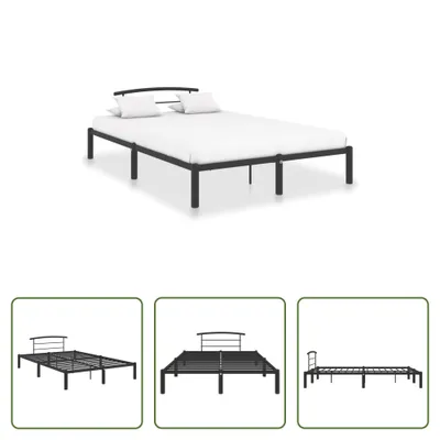 Produktbild von The Living Store Bettgestell Schwarz Metall 160x200 cm