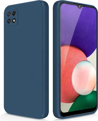 Produktbild von Silikon Hülle für Samsung Galaxy A22 5G Flüssigsilikon Dünn Gel Gummi Matt Kratzfeste Schutzhülle Blau