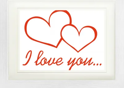Produktbild von Herzen Gerahmtes Bild Mit Edlem Passepartout | Wand-Bilder | Im Bilderrahmen - I Love You (30 x 40 cm)